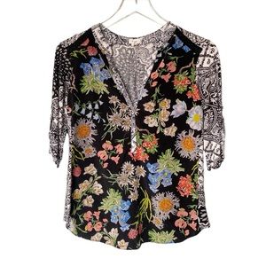 Anthropologie TINY Lacona Popover floral blouse